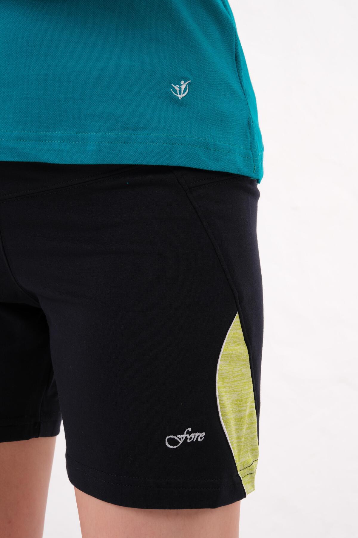 Kadın Polo Yaka T-Shirt Şort Takımı Yazlık Spor Kombin - Yeşil