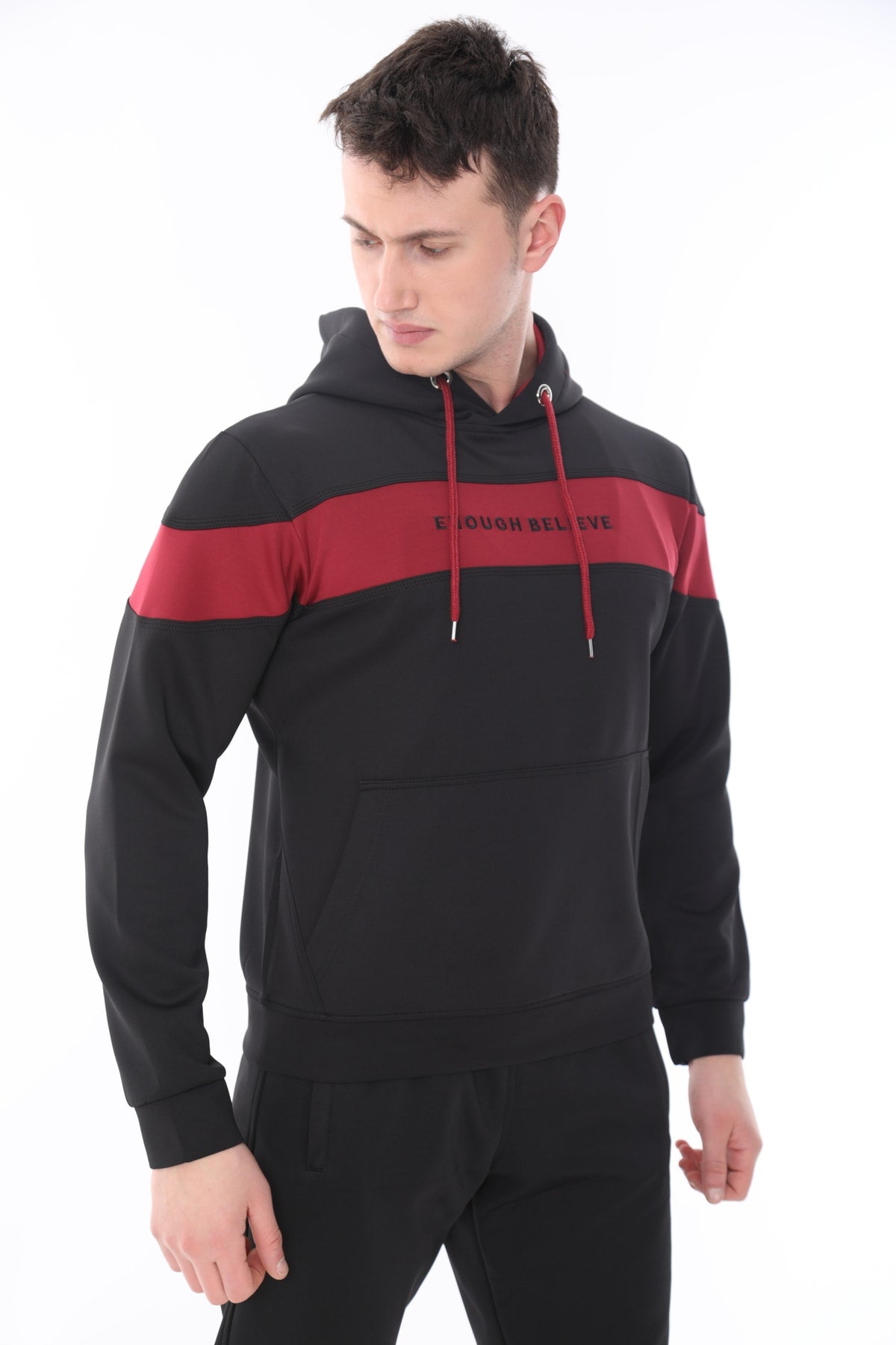 Erkek Scuba Sweat Takım - SİYAH-BORDO