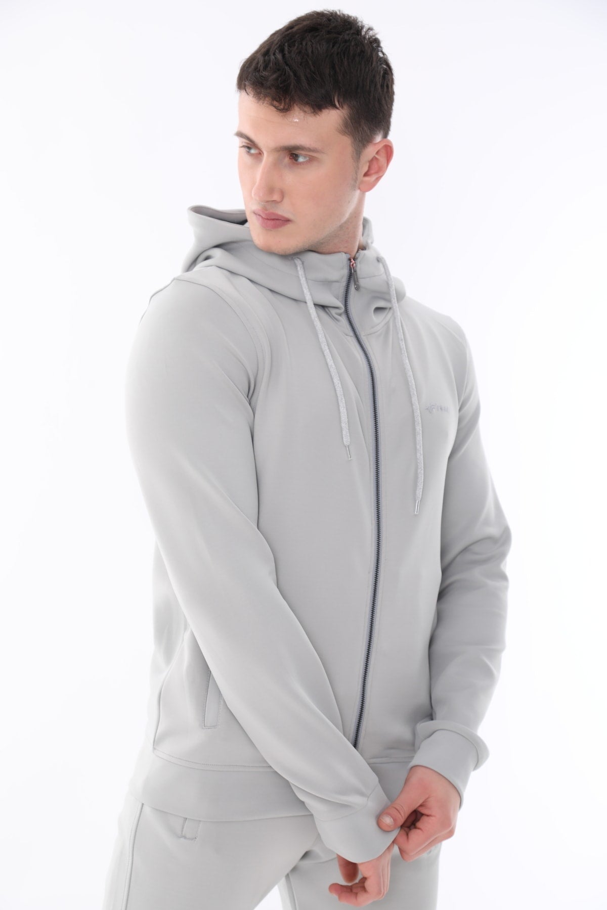 Erkek Scuba Fermuarlı Sweat Takım - GRİ
