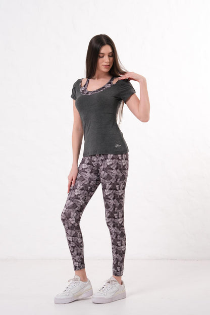 Kadın T-Shirt Takımı Yazlık Rahat Kesim 2'li Spor Kombin - Antrasit
