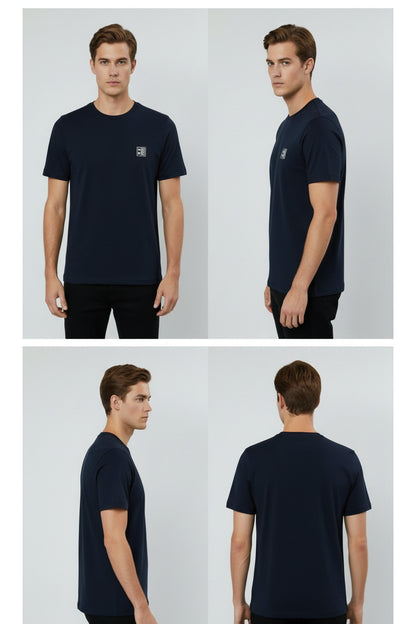 Erkek %100 Pamuk Günlük Basic T-shirt - Lacivert