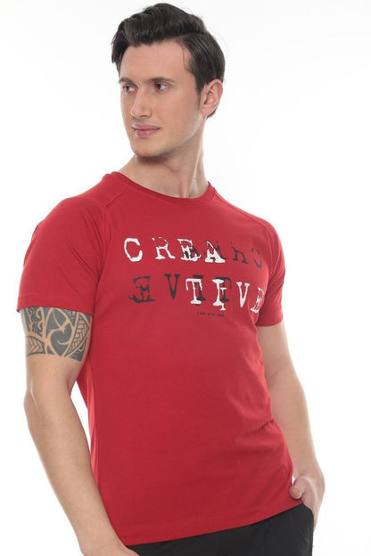 Creatıve Penye Baskılı T-shirt - KIRMIZI