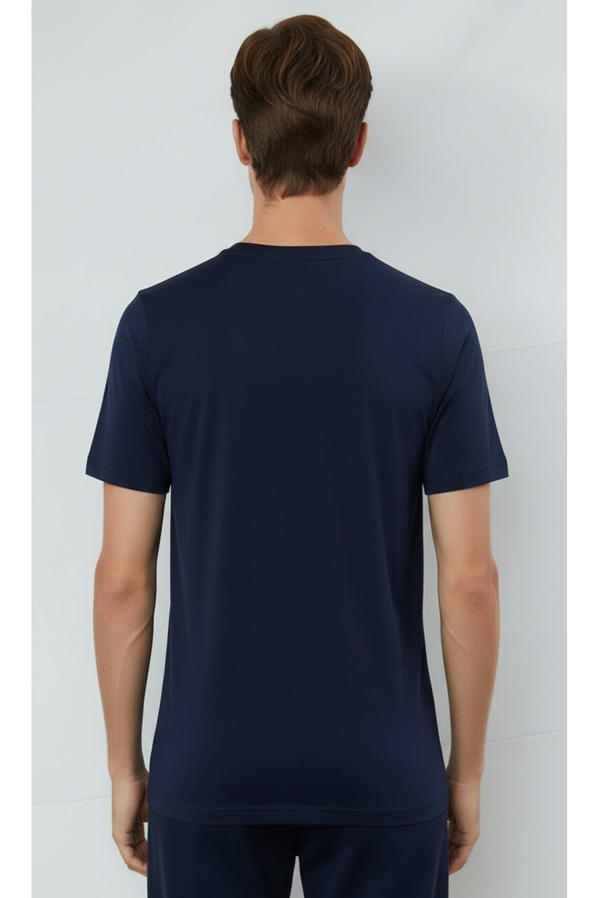 Erkek %100 Pamuk Günlük Basic T-shirt - Lacivert