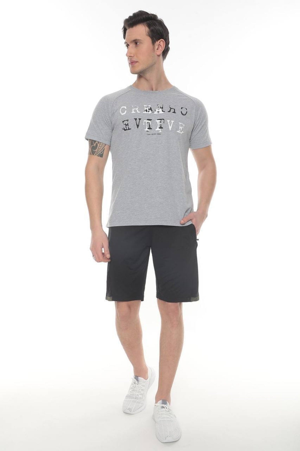 Creatıve Penye Baskılı T-shirt - GRİ
