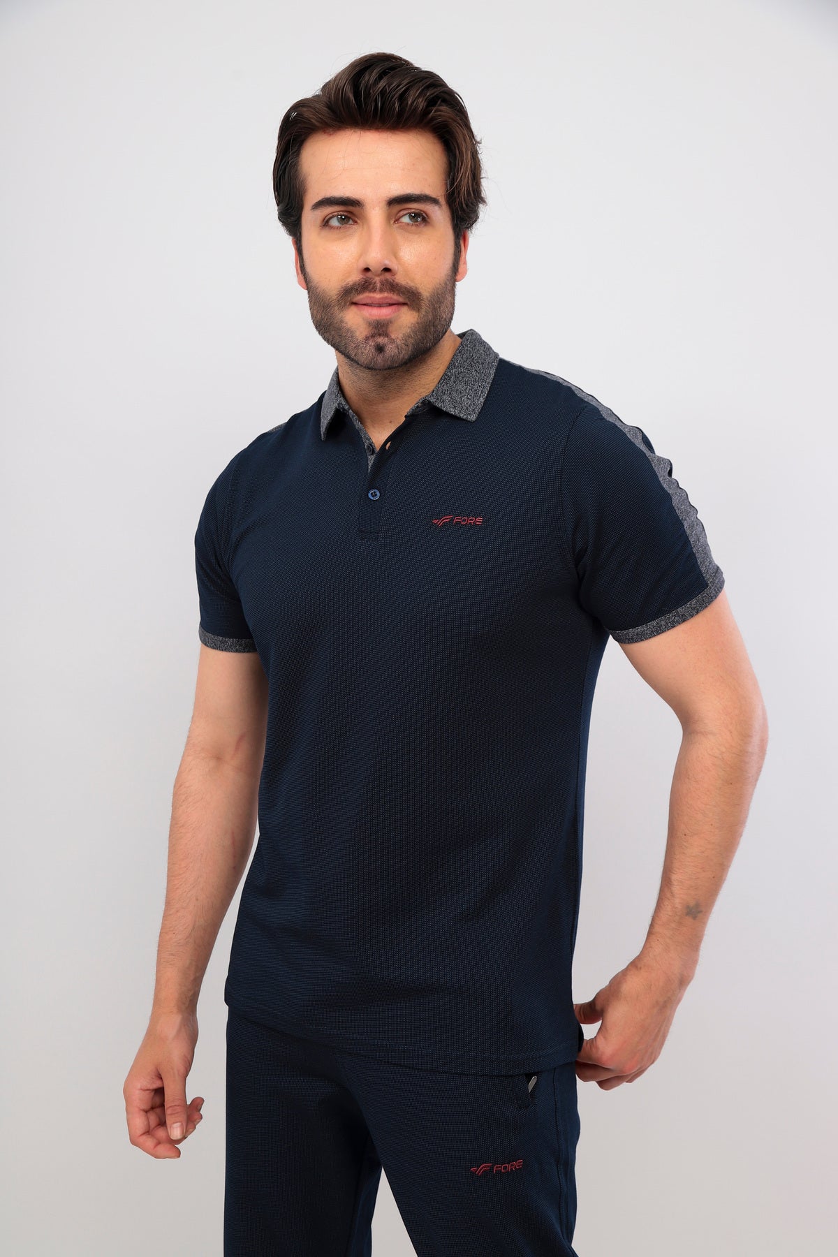 Erkek Lacivert Polo Yaka T-shirt Takım - Lacivert