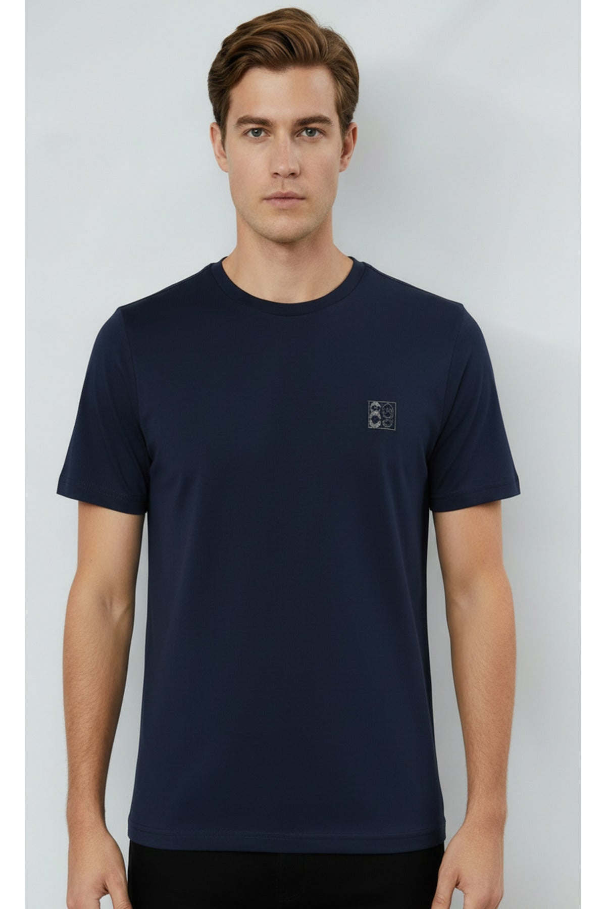 Erkek %100 Pamuk Günlük Basic T-shirt - Lacivert