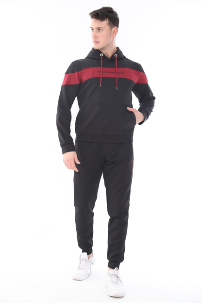 Erkek Scuba Sweat Takım - SİYAH-BORDO