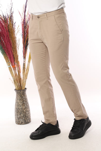 Chino boru paça rahat kesim pantolon - Bej