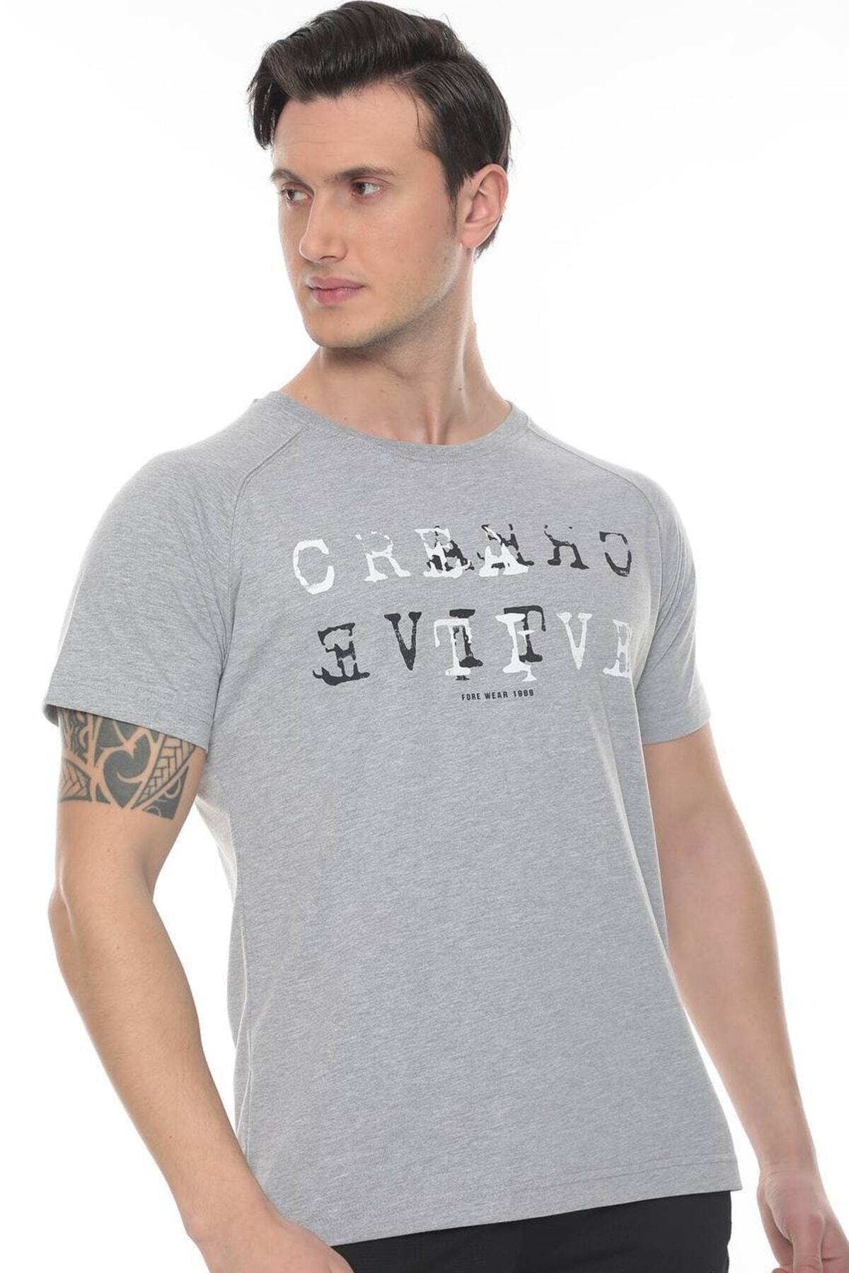 Creatıve Penye Baskılı T-shirt - GRİ