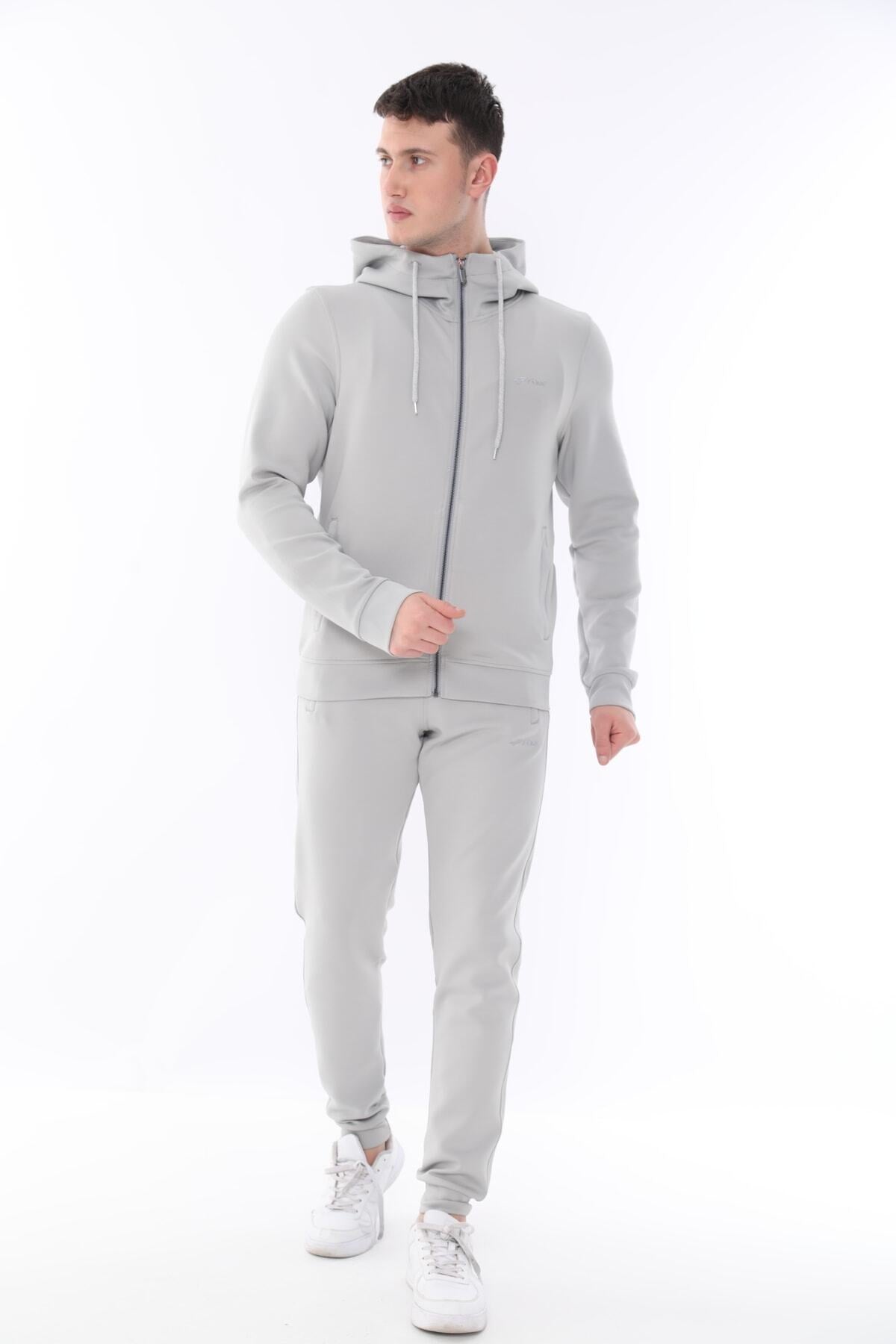 Erkek Scuba Fermuarlı Sweat Takım - GRİ