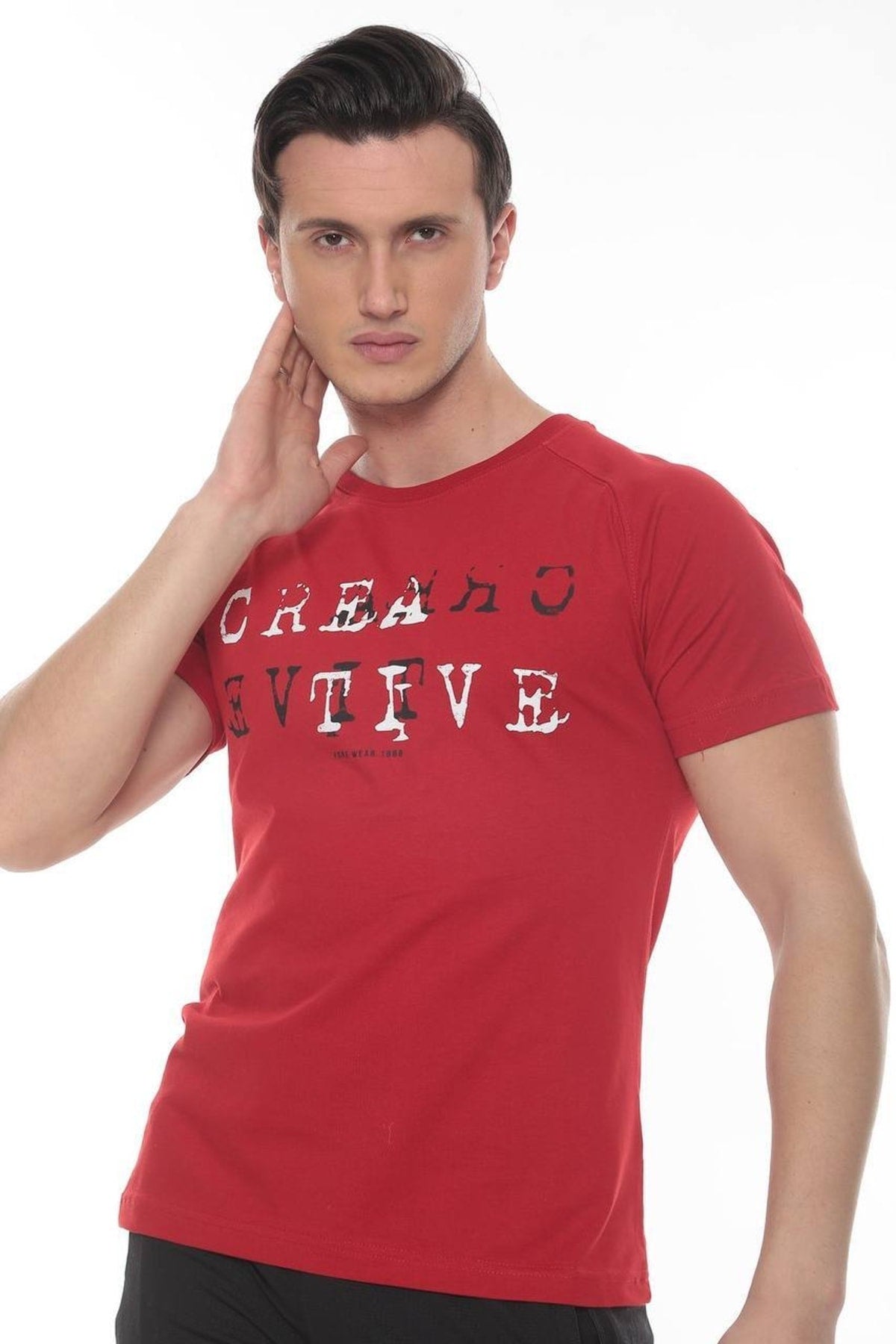 Creatıve Penye Baskılı T-shirt - KIRMIZI