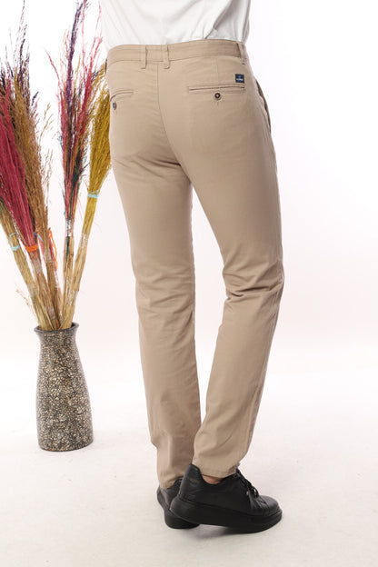 Chino boru paça rahat kesim pantolon - Bej