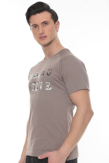 Creatıve Penye Baskılı T-shirt - VİZON