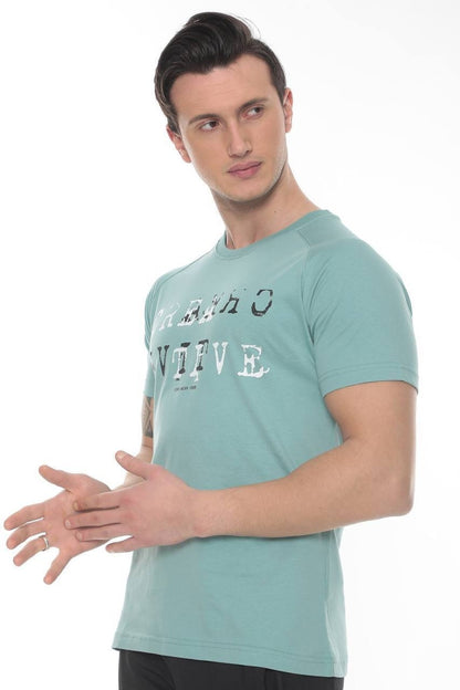 Creatıve Penye Baskılı T-shirt - SU YEŞİLİ