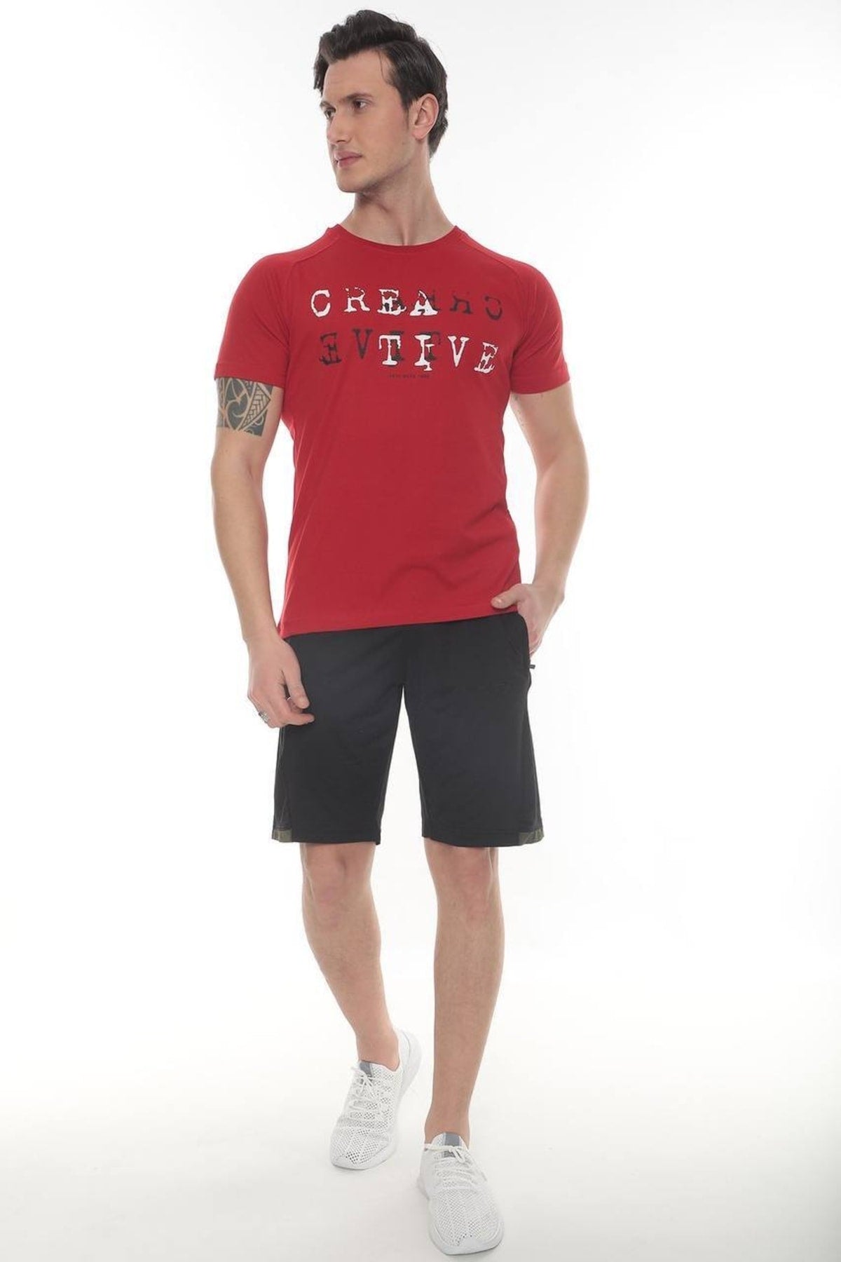 Creatıve Penye Baskılı T-shirt - KIRMIZI