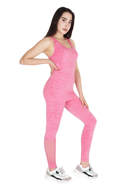 Kadın Dikişsiz Toparlayıcı Sporcu Atlet Alt Üst Fitness Takımı - Pembe