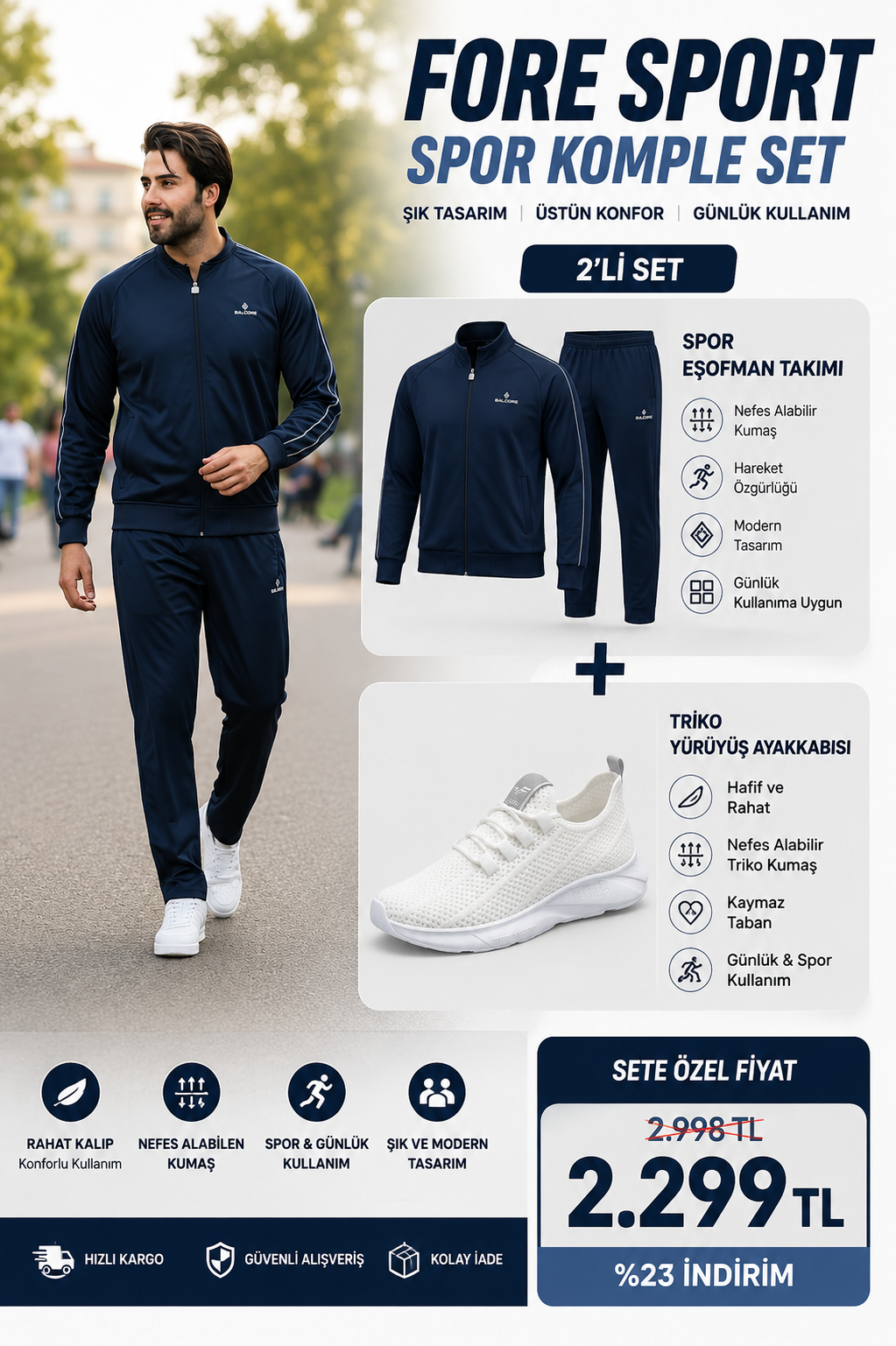 Komple Spor Seti – Eşofman + Ayakkabı