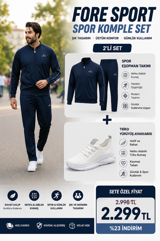 Komple Spor Seti – Eşofman + Ayakkabı