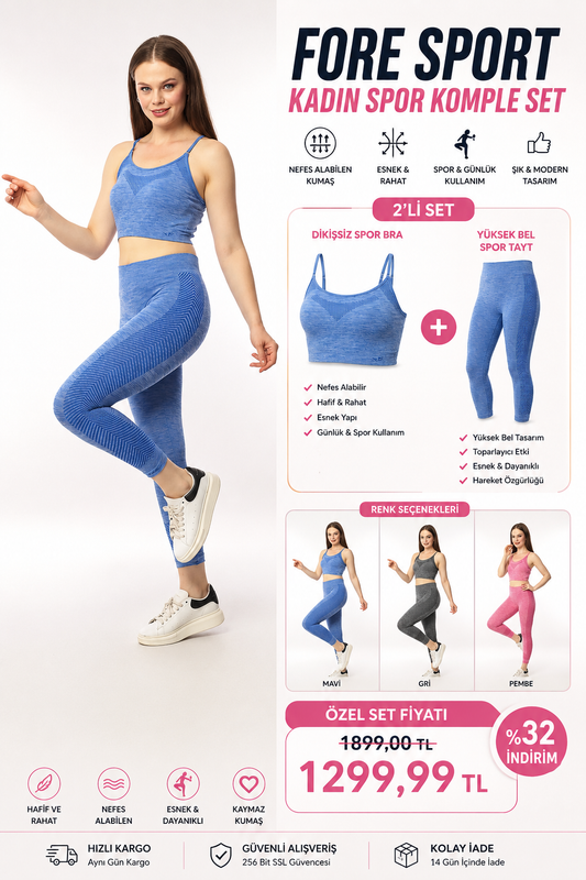 Kadın Spor Komple Set